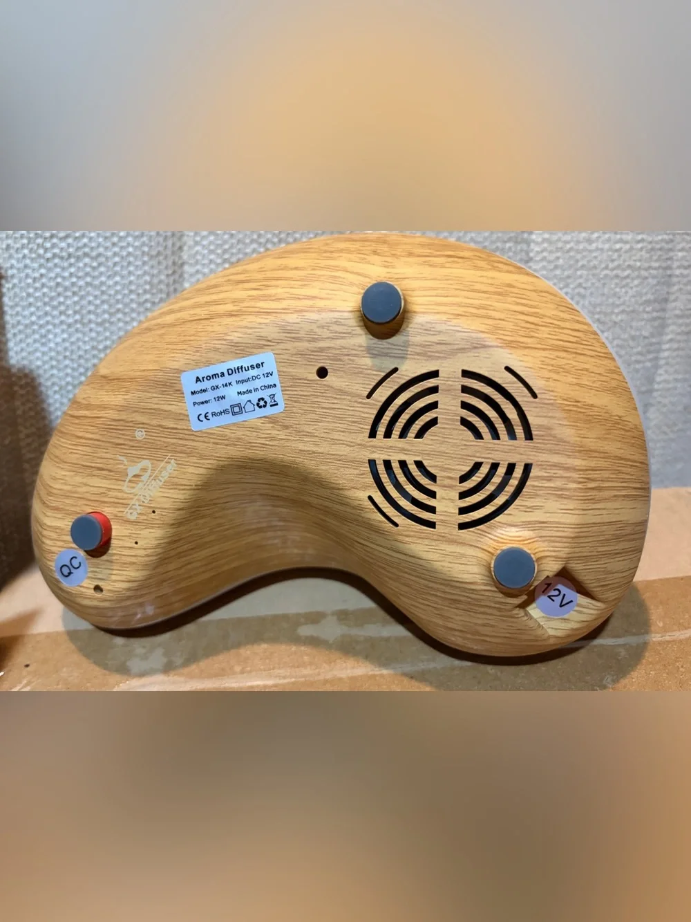 GX Diffuser GX-14K Cashew Nut Shape Aroma Diffuser, Light Wood Grain, Electric